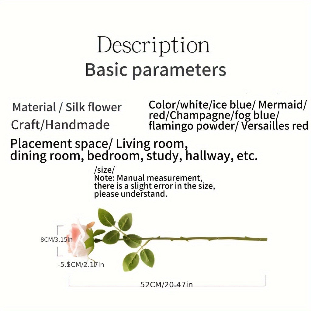 12pcs Artificial Roses, Faux Flowers, Simulation Flower for Living Room, Bedroom, Wedding Bouquet, Office, House DIY Decor, Fake Flowers for Vase Decoration, Room Decor, Home Decor
