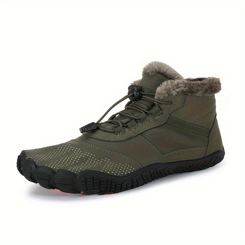 Cozy Men's Snow Boots - Warm Plush Lining, Adjustable Buckle, Comfy Non-Slip Sole, Waterproof, Breathable, Insulated, Casual Winter Shoes for Outdoor Activities
