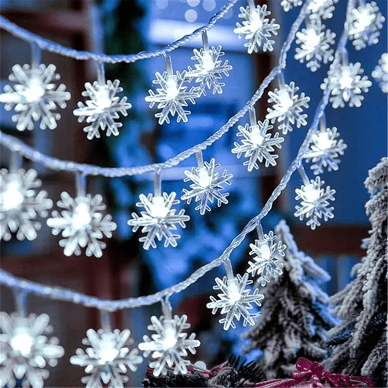 1pc, LED Christmas Snowflake String Lights, Party Decor Lights, Christmas Ornaments, Holiday Accessory, Birthday Party Supplies, Room Decor, Christmas Gifts, Home Decor, Scene Decors