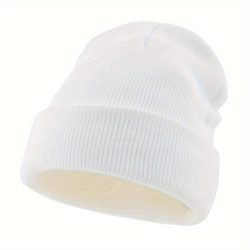 1pc Men's Warm and Cozy Solid Color Large Knitted Beanie - Skullies & Beanies with Elastic Fit for Outdoor Activities - Ideal Gift Choice for Winter