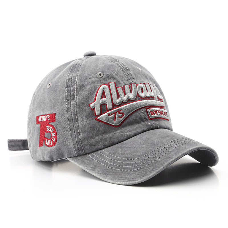 Men's Retro Baseball Hat Pattern Charms Embroidery Baseball Cap Sunshade Hat Spring And Autumn Male Character Street Baseball Cap