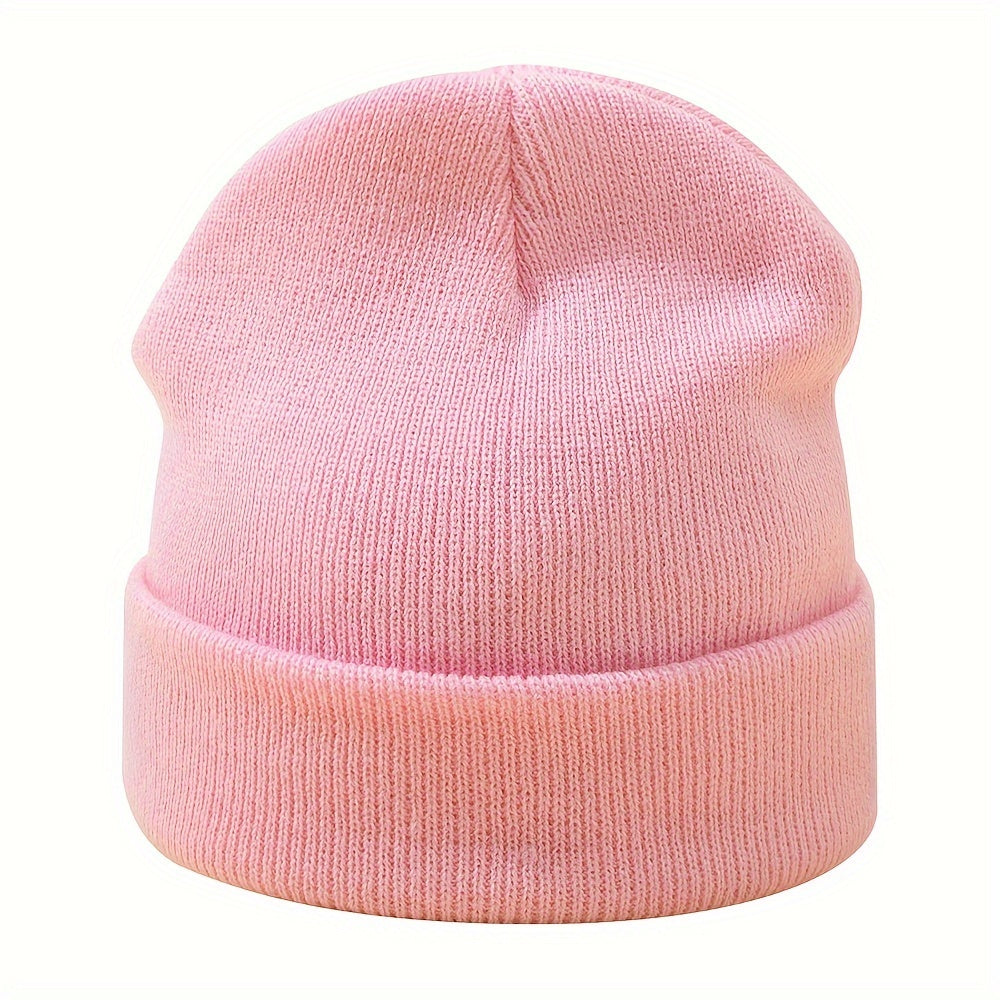 1pc Men's Warm and Cozy Solid Color Large Knitted Beanie - Skullies & Beanies with Elastic Fit for Outdoor Activities - Ideal Gift Choice for Winter
