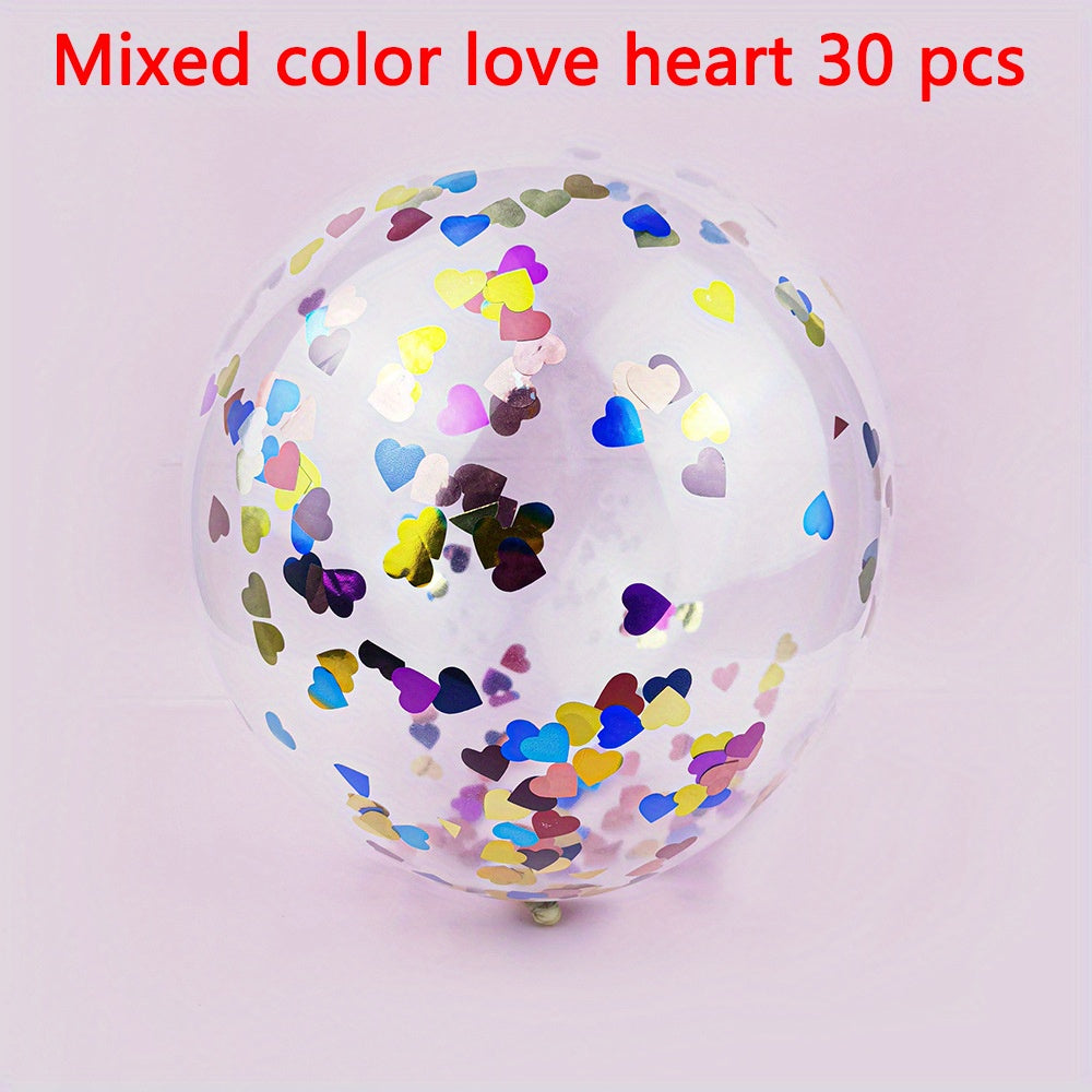 12pcs/30pcs Golden Confetti 12-Inch Latex Balloons for Perfect Party Decorations - Graduation, Weddings, Birthdays