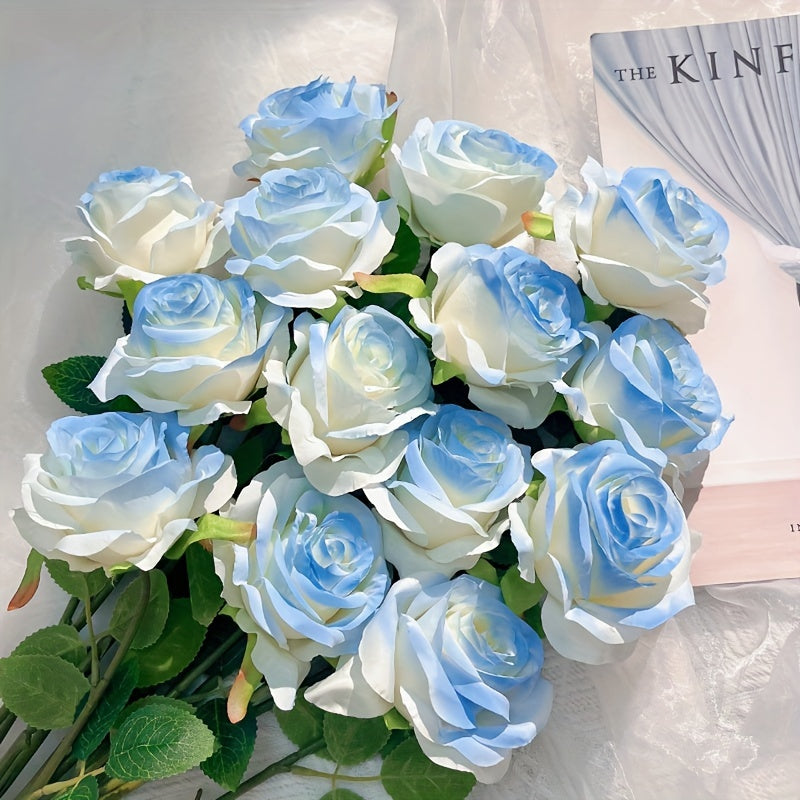 12pcs Artificial Roses, Faux Flowers, Simulation Flower for Living Room, Bedroom, Wedding Bouquet, Office, House DIY Decor, Fake Flowers for Vase Decoration, Room Decor, Home Decor