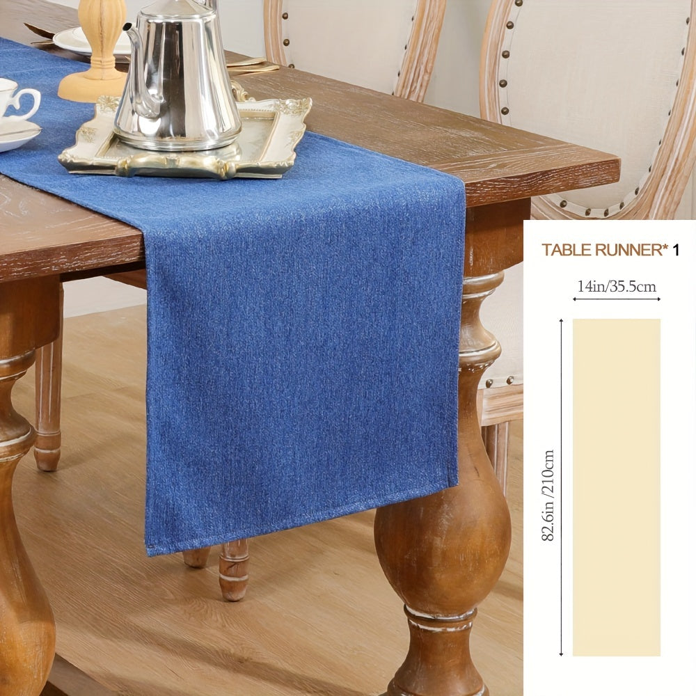 1pc Premium Farmhouse Table Runner - Solid Color, Durable Polyester Decor for Autumn, Thanksgiving, Christmas Dining - A Stylish, Cozy Touch to Your Home Decor