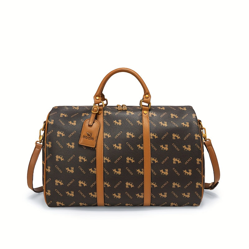 Chic Women's Faux Leather Tote Bag With Detachable Strap - Waterproof, Zip Closure, Polyester Lined Commuter Handbag