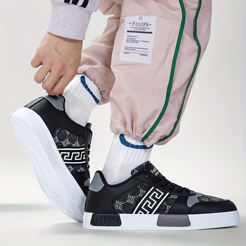 Men's Retro-Inspired Fashion Sneakers - Lightweight, Versatile Sneakers for All Seasons, Lace-Up, Rubber Sole