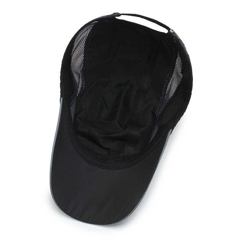 Lightweight Polyester Fashion Baseball Cap - Breathable Mesh, Quick-Dry, UV Protection, Adjustable Snapback - Unisex Outdoor Sports Hat with Alphabets Pattern