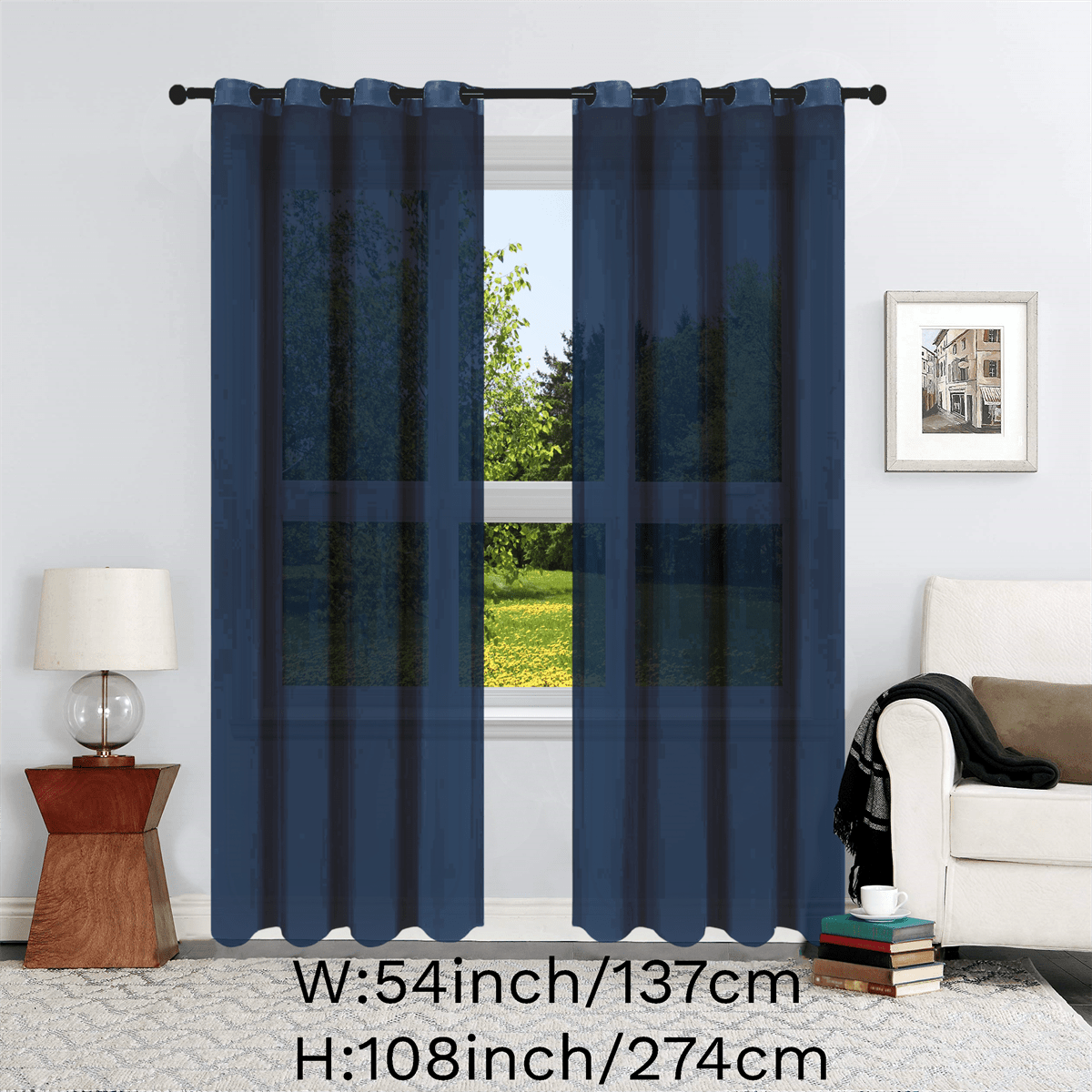 1pc Solid Lightweight Voile Sheer Curtain Panel - Soft, Light-Filtering, Grommet Top, Easy Hang - Perfect for Living Room, Dining Room Home Decor, Filtering Natural Light, Enhancing Interior Ambiance