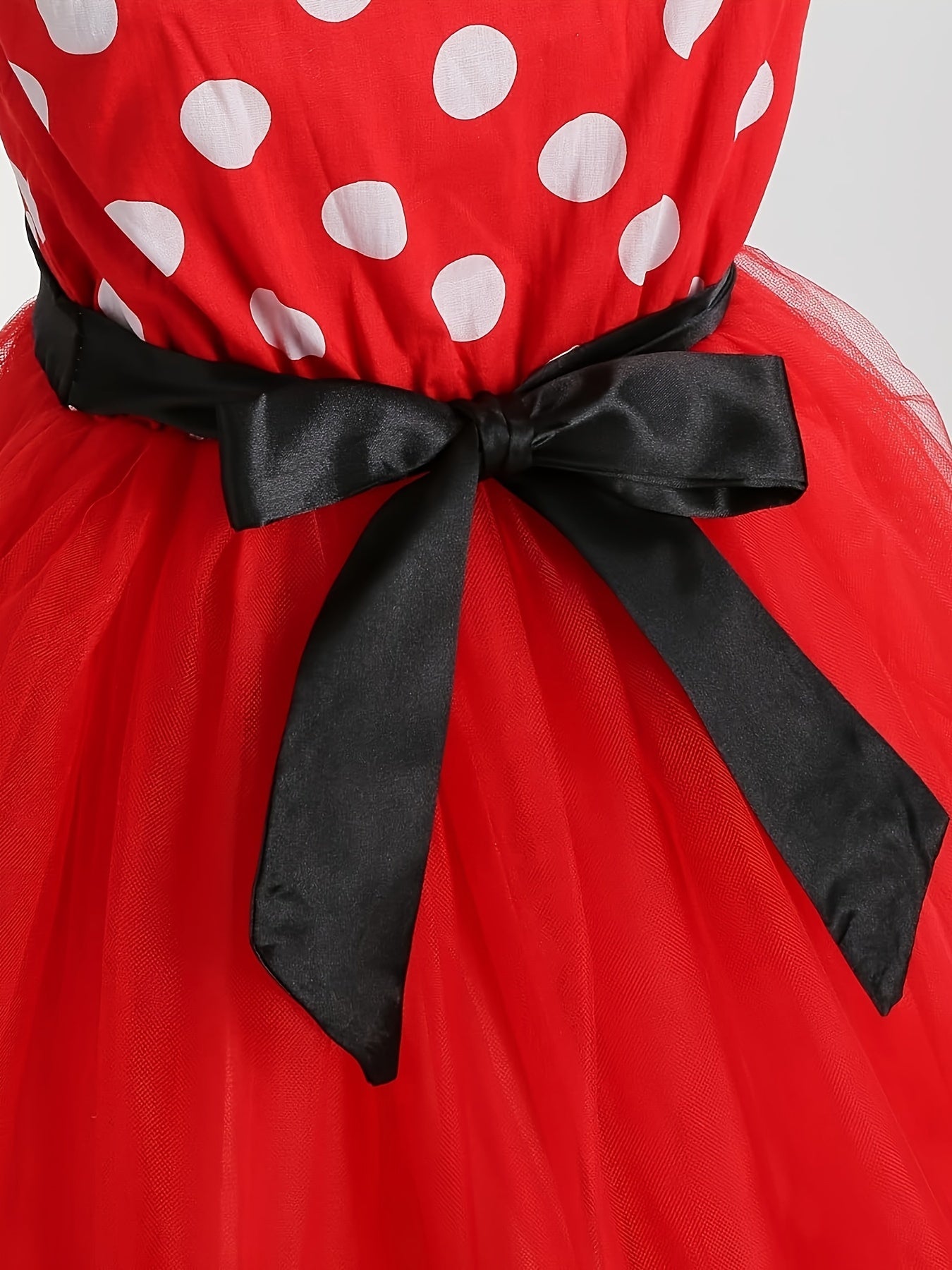 Adorable Girls Bow Tutu Dress - Colorful Polka Dot Print & Layered Dreamy Mesh - Perfect for Parties, Performances, & Birthday Celebrations - A Fashionable, Playful, & Comfortable Gift Choice