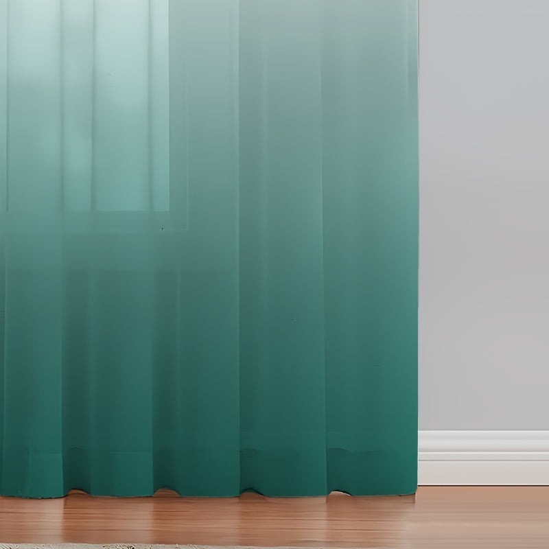 2 Panels Semi Sheer Gradient Color Curtains - Rod Pocket, Easy Hang, Light Filtering, Privacy Protection - For Living Room, Bedroom, Kitchen, Office, Study Decor