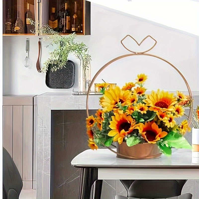 1pc Spring Flower Basket Artificial Flower, Premium Oxidation Resistance Real Touch Fake Flowers With Stems For Wedding Arrangement, Bridal Bouquet, Centerpiece, Garden, Yard, Wedding, Birthday, Shower Decor, Aesthetic Room Decor, Home Decor