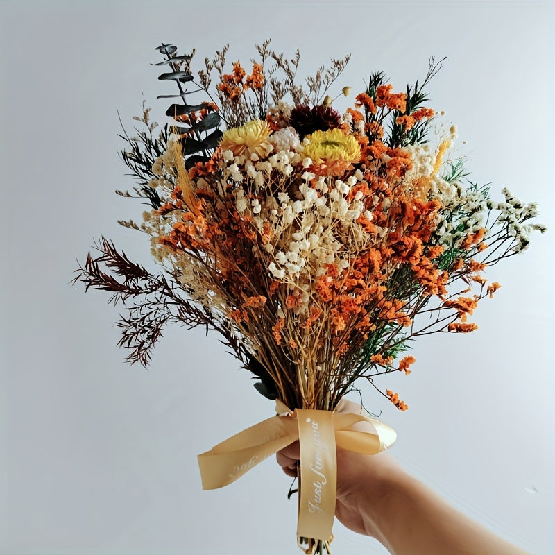 48pcs Boho Chic Artificial Pampas Grass Bouquet - Includes Starry Sky, Daisy & Rabbit Tail Flowers for Home Decor, Weddings, Parties, and Seasonal Celebrations