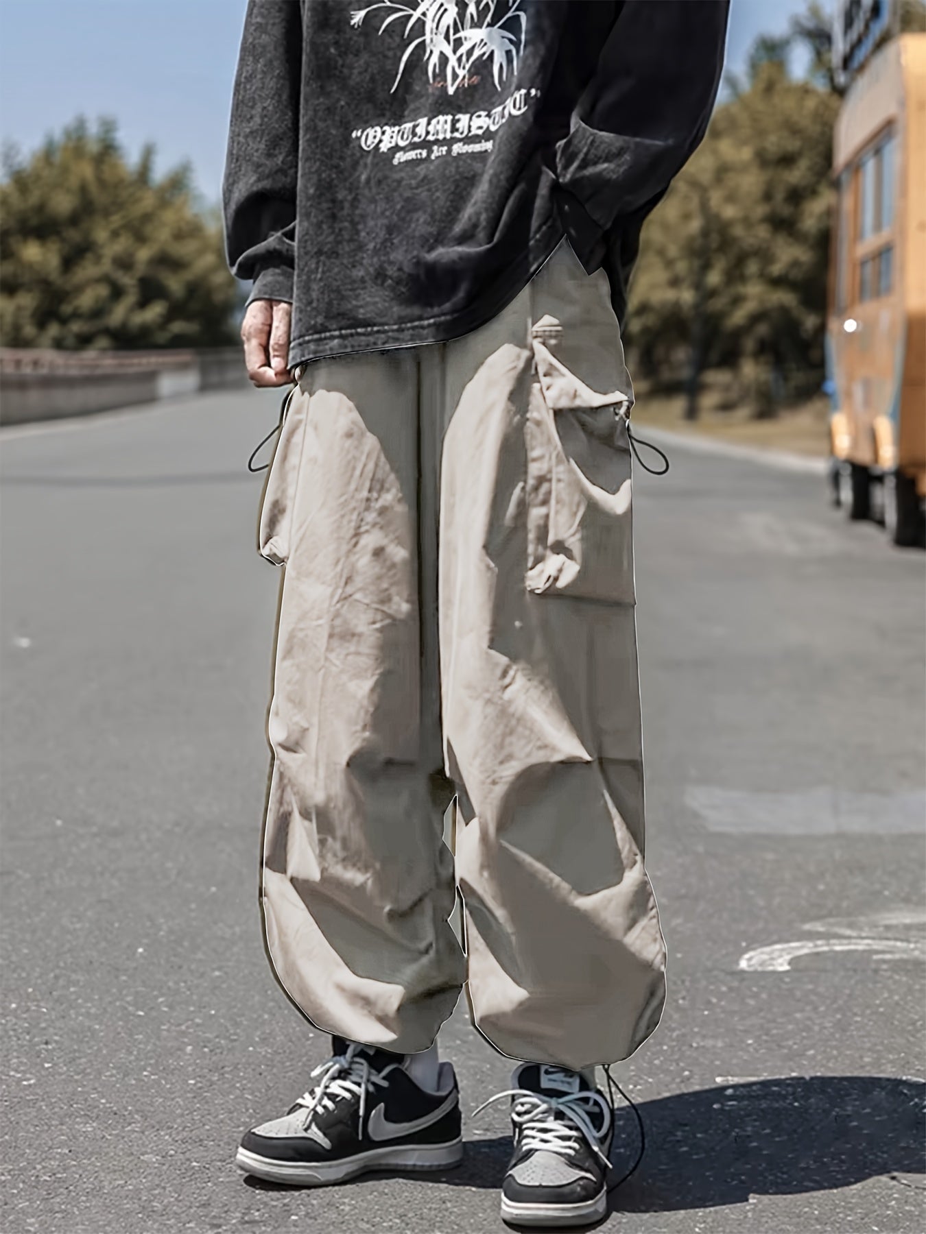 Men's Chic Y2k Loose Fit Cargo Pants - Flap Pocket, Comfortable, Relaxed Style, Streetwear-Inspired, Versatile, and Practical - Perfect for Casual Daily Wear
