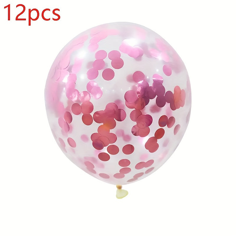 12pcs/30pcs Golden Confetti 12-Inch Latex Balloons for Perfect Party Decorations - Graduation, Weddings, Birthdays