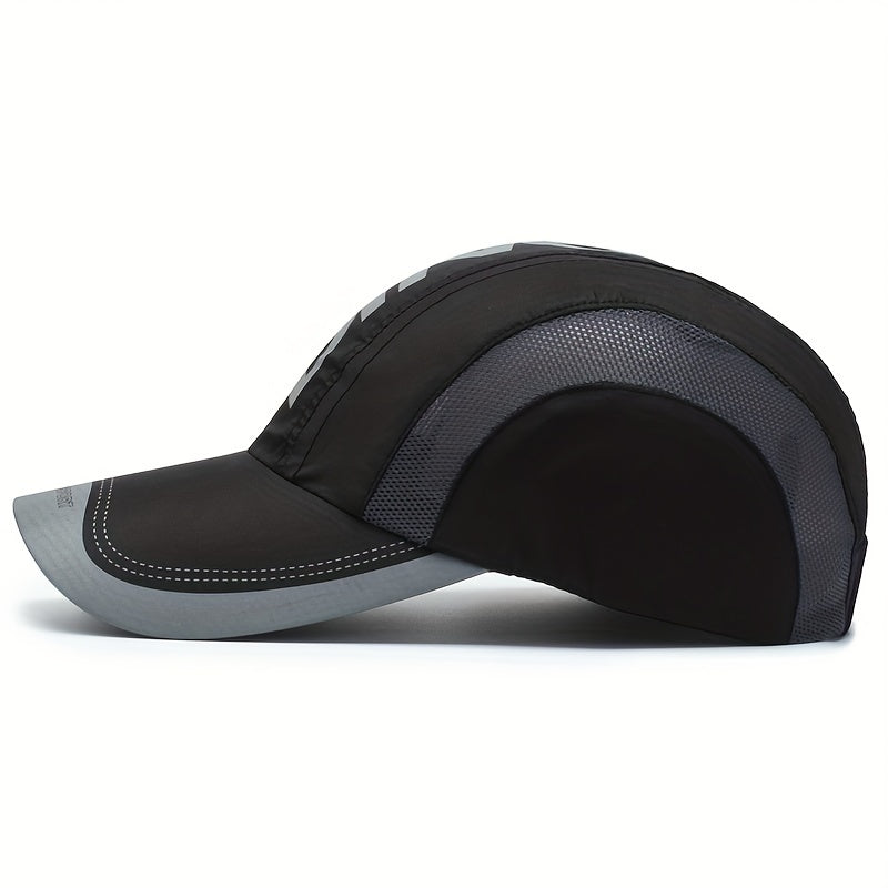 Lightweight Polyester Fashion Baseball Cap - Breathable Mesh, Quick-Dry, UV Protection, Adjustable Snapback - Unisex Outdoor Sports Hat with Alphabets Pattern