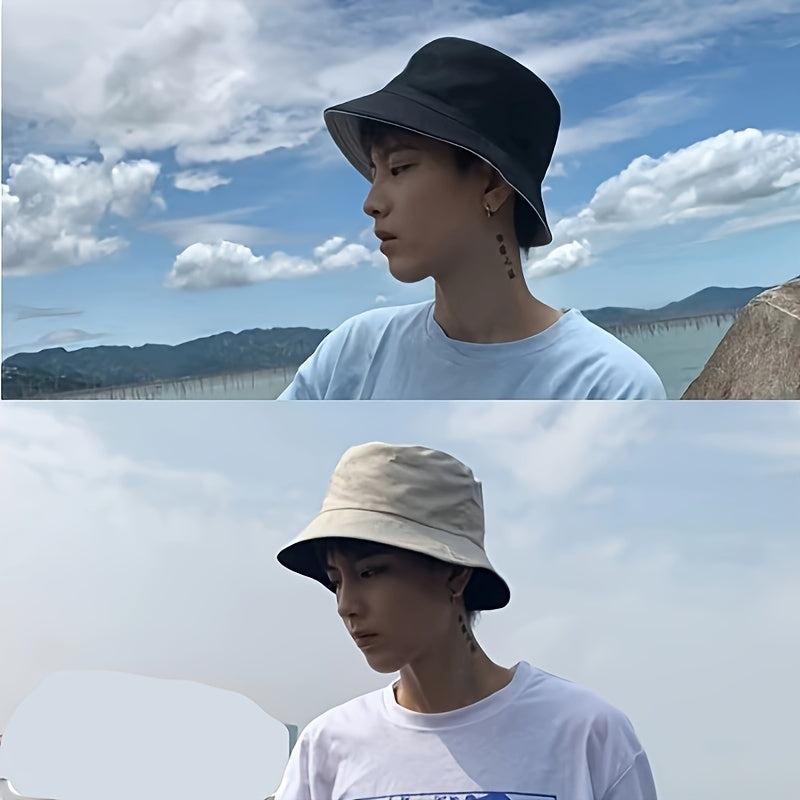 Stylish Unisex Reversible Bucket Hat - Double-Layered Fabric for Maximum Sun Protection, Breathable, Adjustable, and Comfortable - Perfect for Outdoor Activities and Everyday Wear