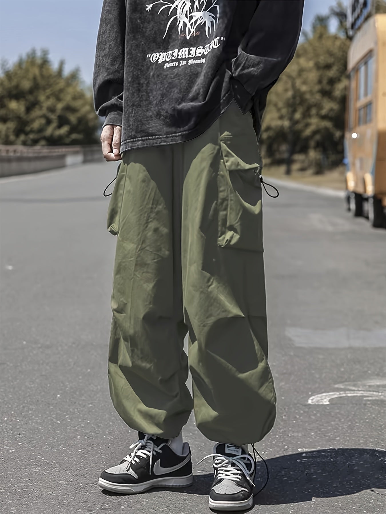 Men's Chic Y2k Loose Fit Cargo Pants - Flap Pocket, Comfortable, Relaxed Style, Streetwear-Inspired, Versatile, and Practical - Perfect for Casual Daily Wear