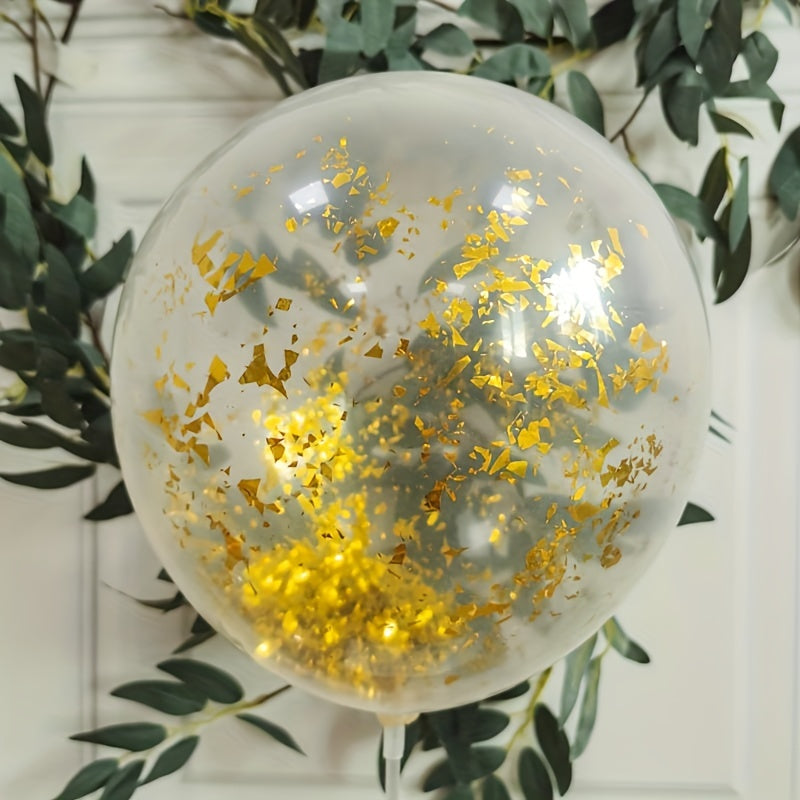10pcs Golden Color Confetti Balloons - Perfect for Any Birthday Party Decorations! Easter gift