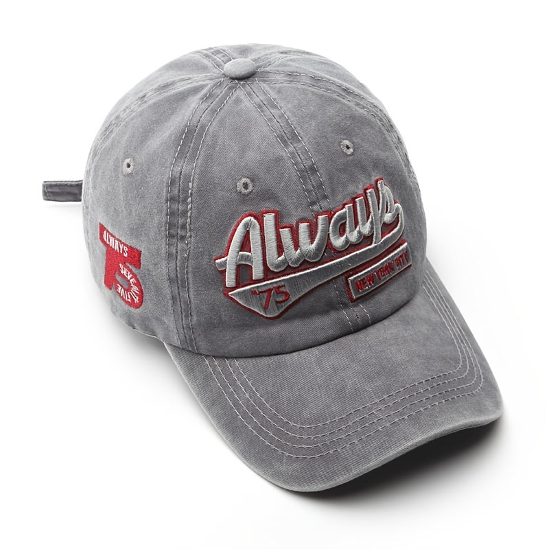 Men's Retro Baseball Hat Pattern Charms Embroidery Baseball Cap Sunshade Hat Spring And Autumn Male Character Street Baseball Cap