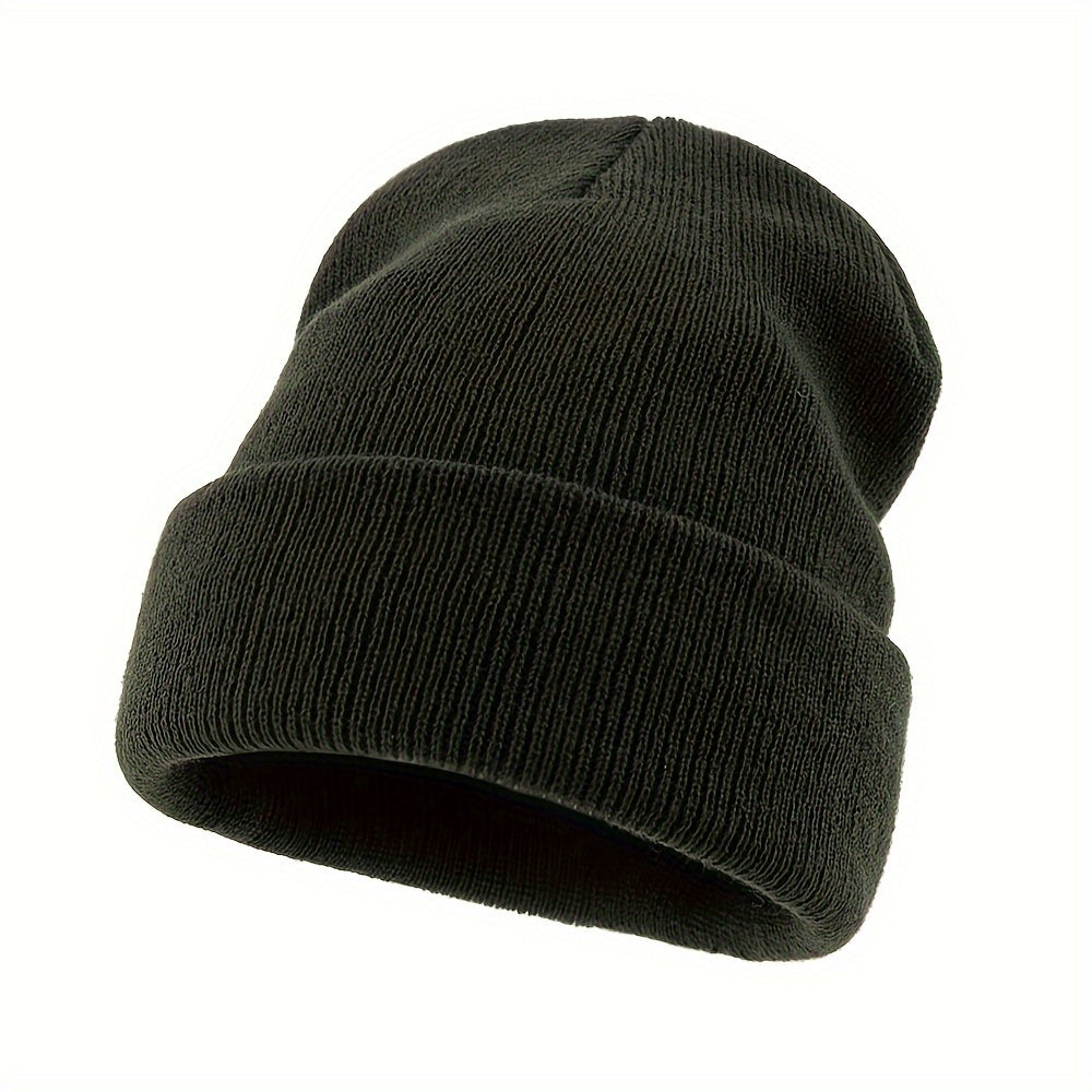 1pc Men's Warm and Cozy Solid Color Large Knitted Beanie - Skullies & Beanies with Elastic Fit for Outdoor Activities - Ideal Gift Choice for Winter