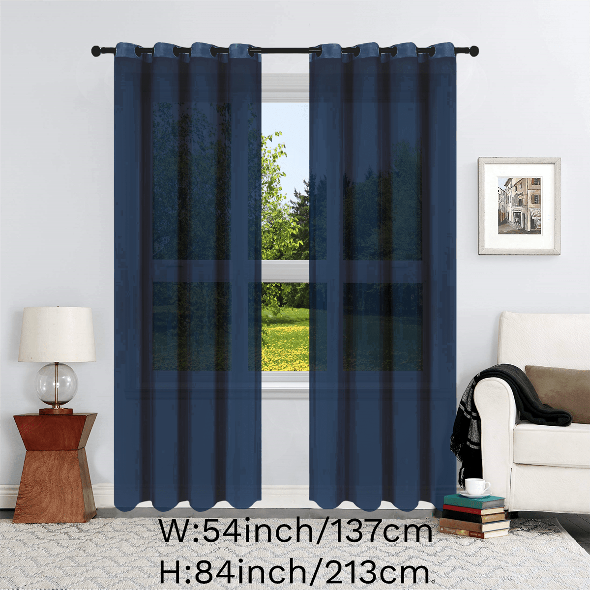 1pc Solid Lightweight Voile Sheer Curtain Panel - Soft, Light-Filtering, Grommet Top, Easy Hang - Perfect for Living Room, Dining Room Home Decor, Filtering Natural Light, Enhancing Interior Ambiance