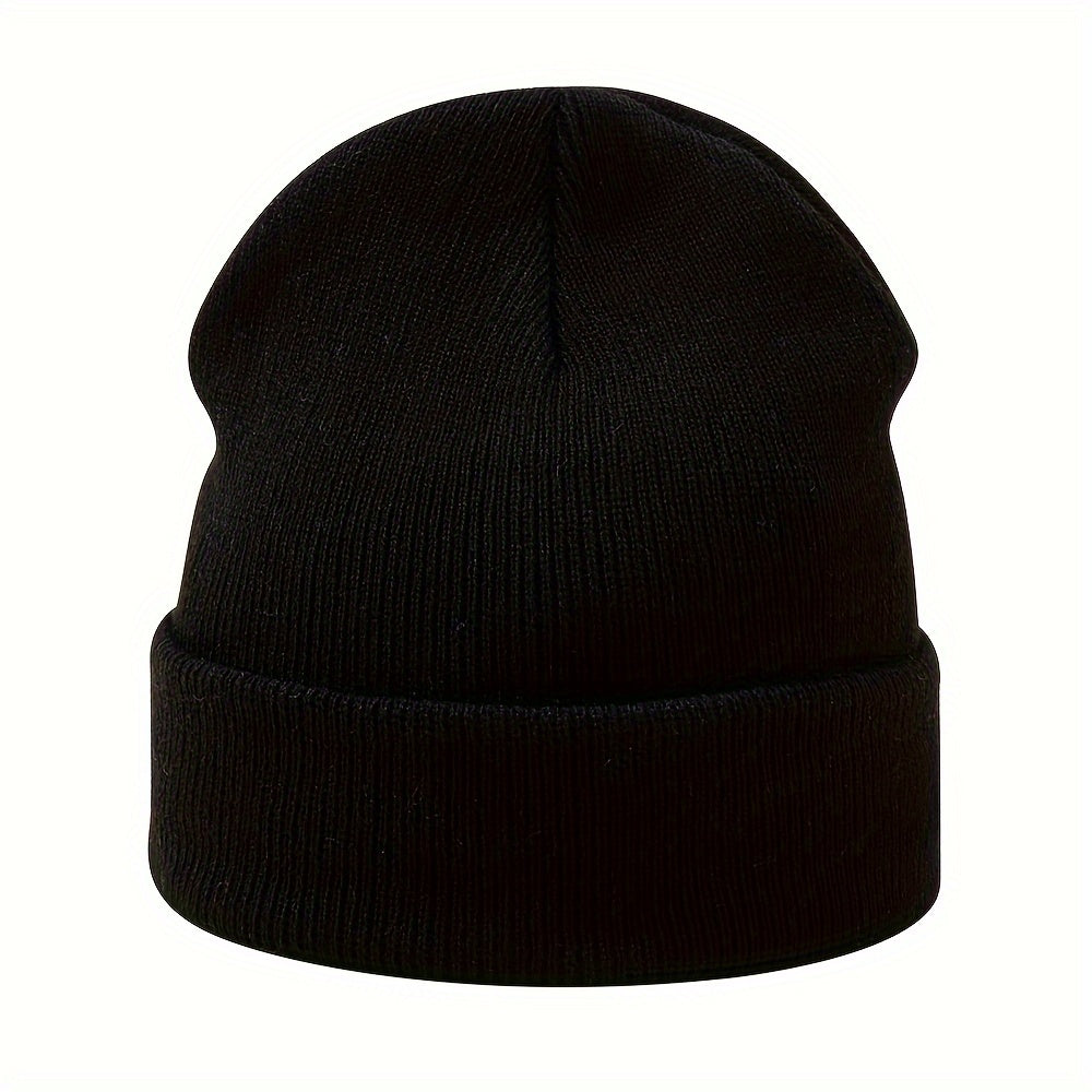 1pc Men's Warm and Cozy Solid Color Large Knitted Beanie - Skullies & Beanies with Elastic Fit for Outdoor Activities - Ideal Gift Choice for Winter
