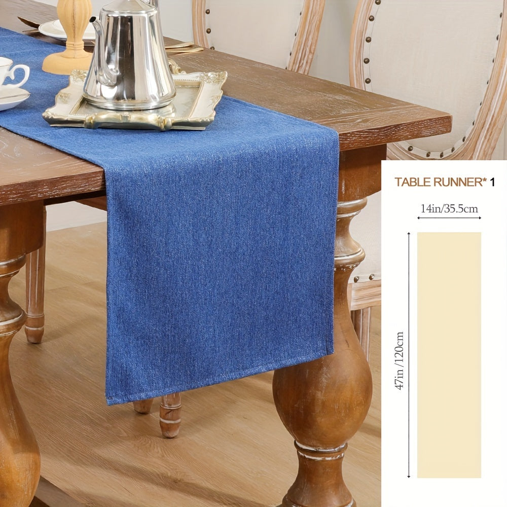 1pc Premium Farmhouse Table Runner - Solid Color, Durable Polyester Decor for Autumn, Thanksgiving, Christmas Dining - A Stylish, Cozy Touch to Your Home Decor