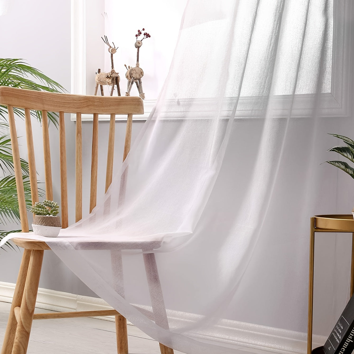 1 Panel Gradient Color Window Sheer Curtain Suitable For Living Room, Bedroom, Kitchen, Bathroom, Home Decor, Room Decor