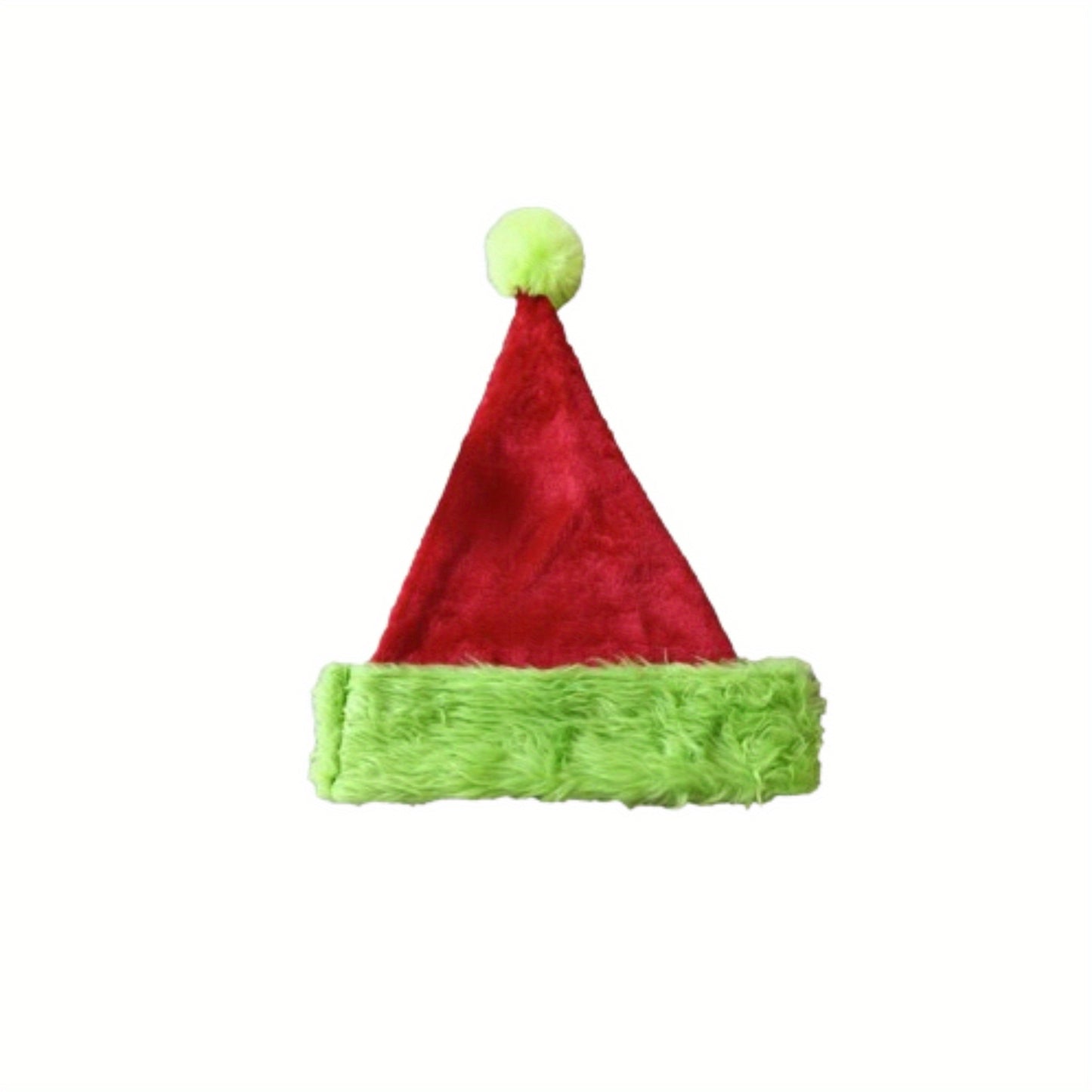 Christmas Adults Hat Plush Green Monster Red and Green Comfortable Soft Fashion Cap
