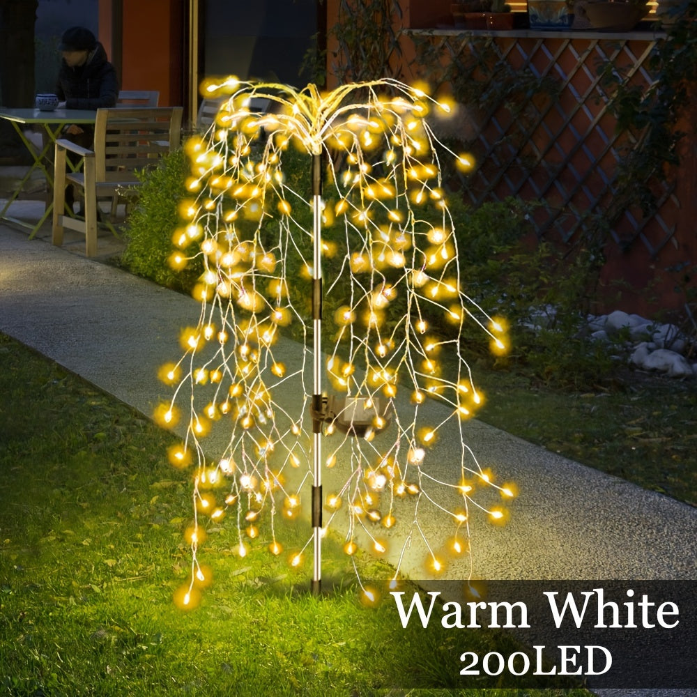 1pc Solar-Powered Firecracker Fireworks Lights - 120/200 LEDs, 8 Vibrant Modes, Durable, Energy-Efficient, Perfect for Patio, Garden, Pathway, Party, Camping, Picnic, Christmas, Ramadan, Halloween Decorations