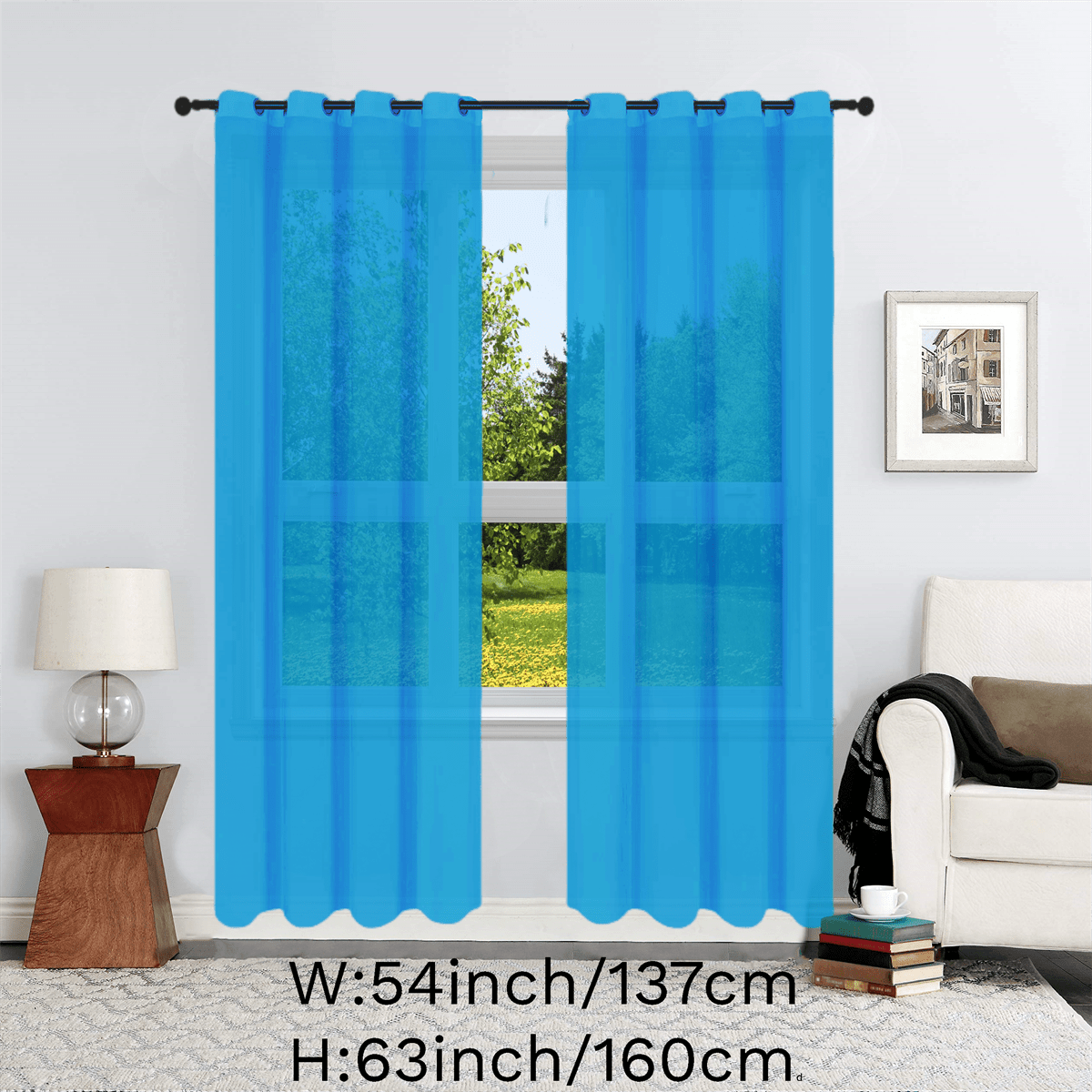 1pc Solid Lightweight Voile Sheer Curtain Panel - Soft, Light-Filtering, Grommet Top, Easy Hang - Perfect for Living Room, Dining Room Home Decor, Filtering Natural Light, Enhancing Interior Ambiance