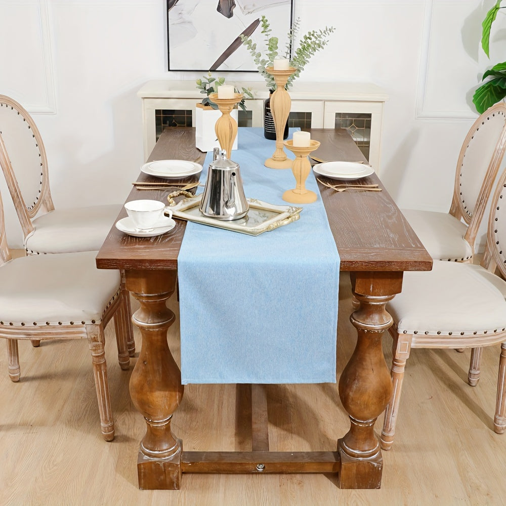 1pc Premium Farmhouse Table Runner - Solid Color, Durable Polyester Decor for Autumn, Thanksgiving, Christmas Dining - A Stylish, Cozy Touch to Your Home Decor