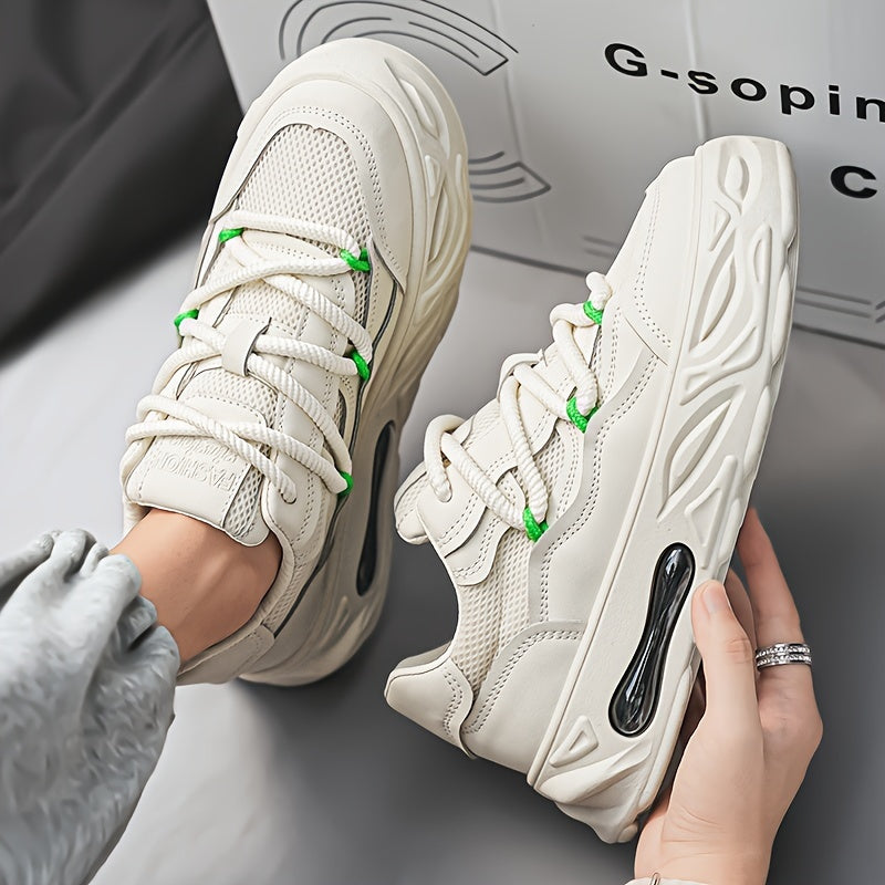 Trendy Chunky Sneakers - Breathable Mesh, Lace-Up, Height-Boosting Platform Shoes for Men & Women