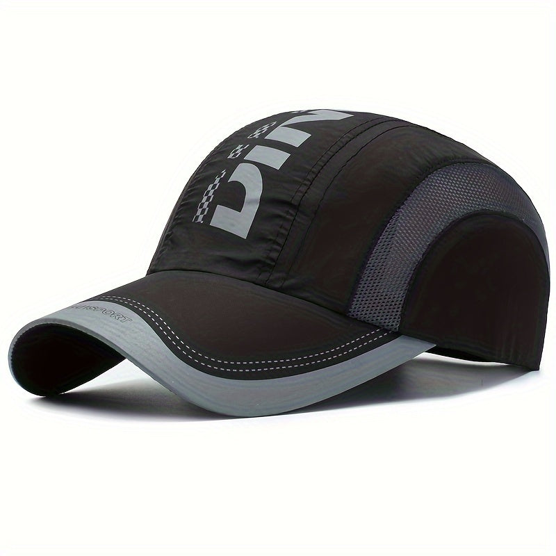 Lightweight Polyester Fashion Baseball Cap - Breathable Mesh, Quick-Dry, UV Protection, Adjustable Snapback - Unisex Outdoor Sports Hat with Alphabets Pattern
