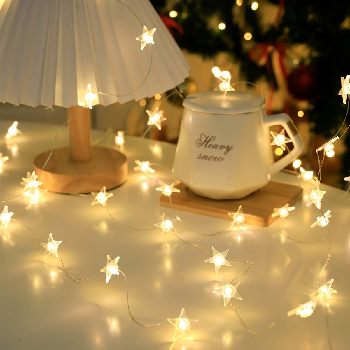 1pc, Star String Lights 3.28ft 10 Led/6.56ft 20 Led/9.84ft 30 Led, Fairy Lights, Battery Operated Copper Wire Decorative String Lightr Holiday Decorations