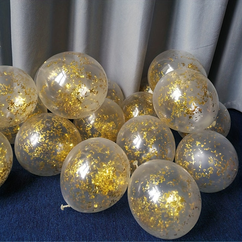 10pcs Golden Color Confetti Balloons - Perfect for Any Birthday Party Decorations! Easter gift