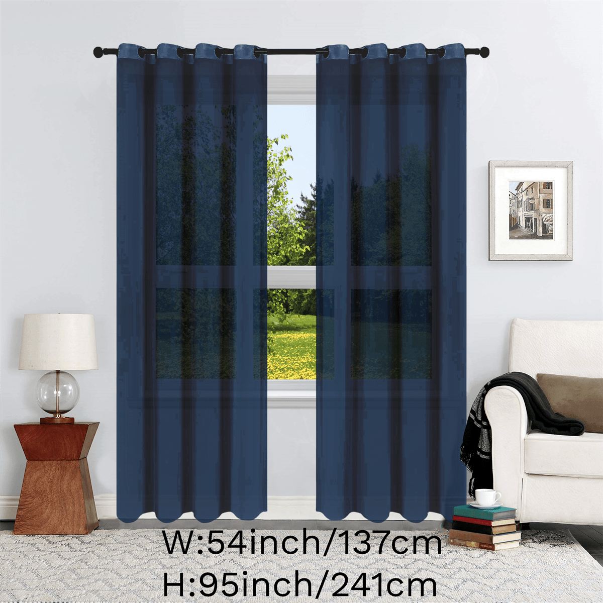 1pc Solid Lightweight Voile Sheer Curtain Panel - Soft, Light-Filtering, Grommet Top, Easy Hang - Perfect for Living Room, Dining Room Home Decor, Filtering Natural Light, Enhancing Interior Ambiance