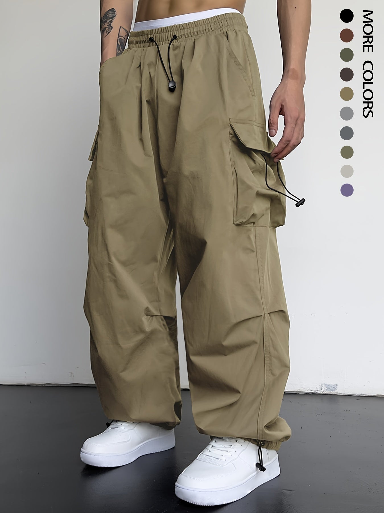 Men's Chic Y2k Loose Fit Cargo Pants - Flap Pocket, Comfortable, Relaxed Style, Streetwear-Inspired, Versatile, and Practical - Perfect for Casual Daily Wear