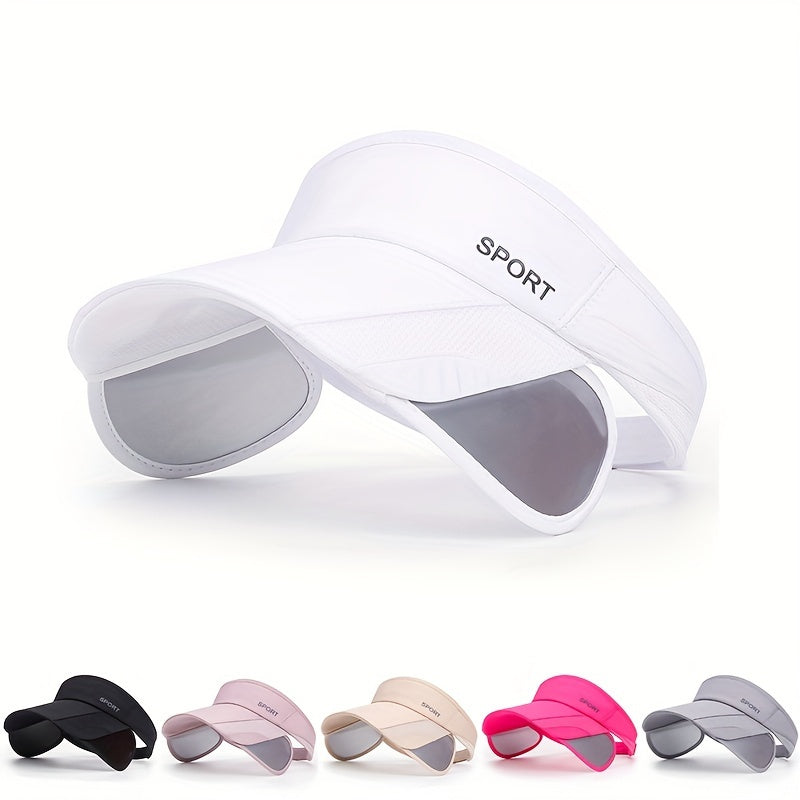 Quick-Fit Retractable Visor Cap - Wide-Brim Sunshade for Golf, Beach & Tennis - UV-Blocking, Ventilated, Anti-UV Protection - Ideal for Men & Womens Outdoor Adventures