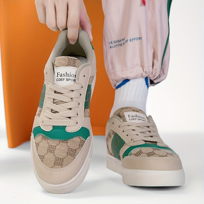 Men's Retro-Inspired Fashion Sneakers - Lightweight, Versatile Sneakers for All Seasons, Lace-Up, Rubber Sole