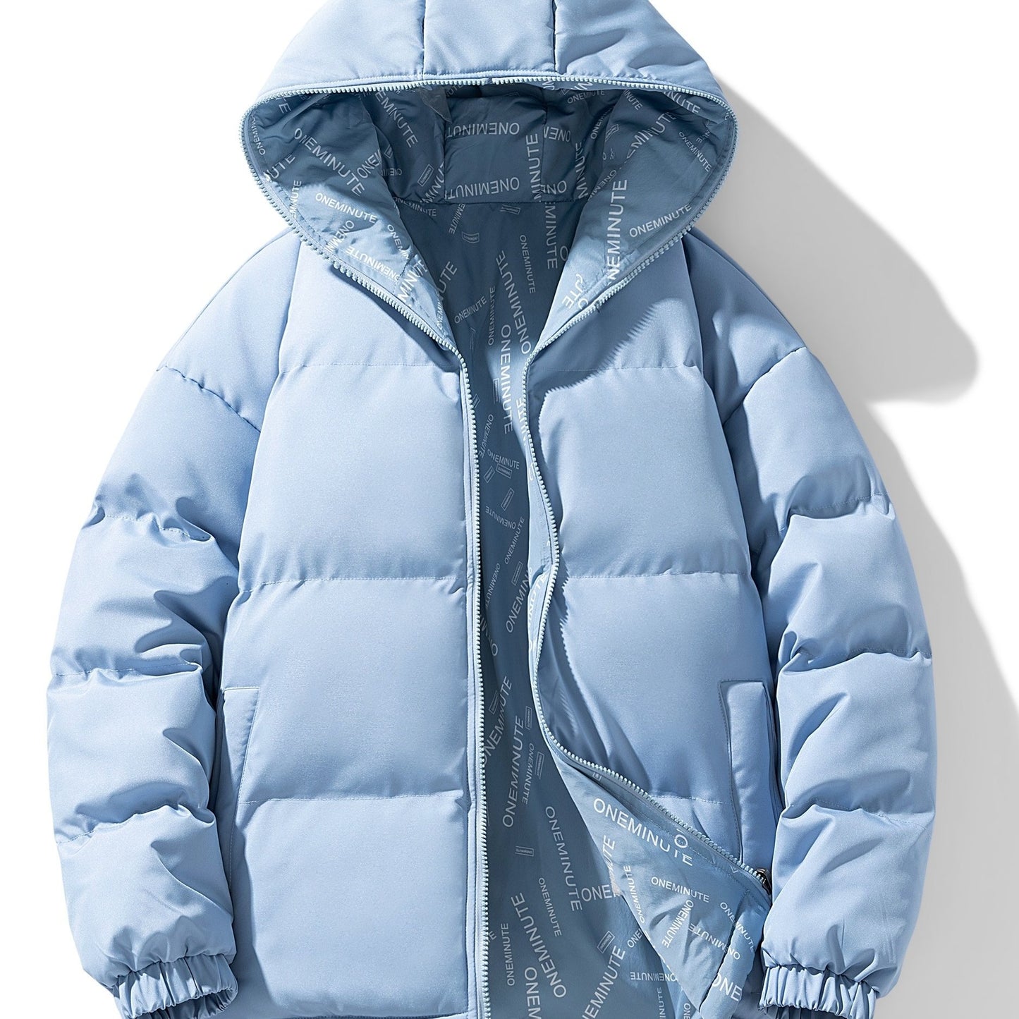 Men's Casual Reversible Padded Jacket, Warm Thick Coat For Fall Winter