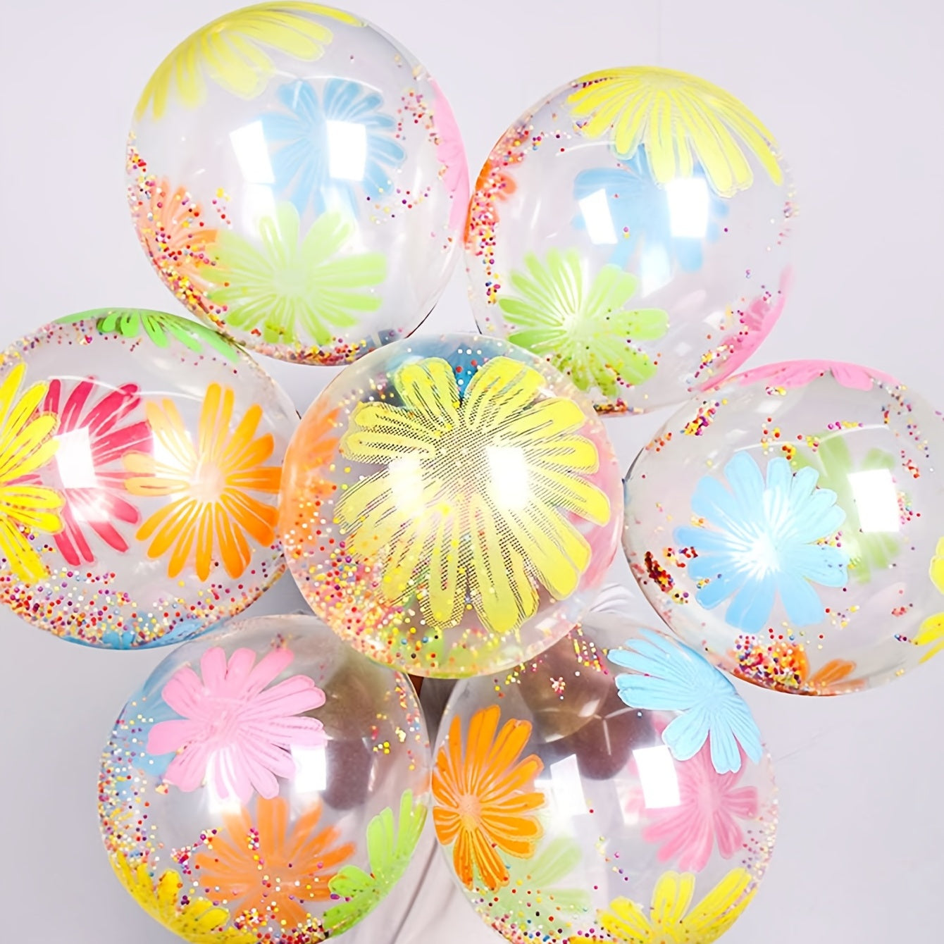 11pcs, 12 Inches Colorful Flower Balloon Birthday Party Balloons Decorations Luau Party Decoration Tropical Themed Party Supplies Tea Party Decoration Garden Decor Jungle Beach Party Decoration