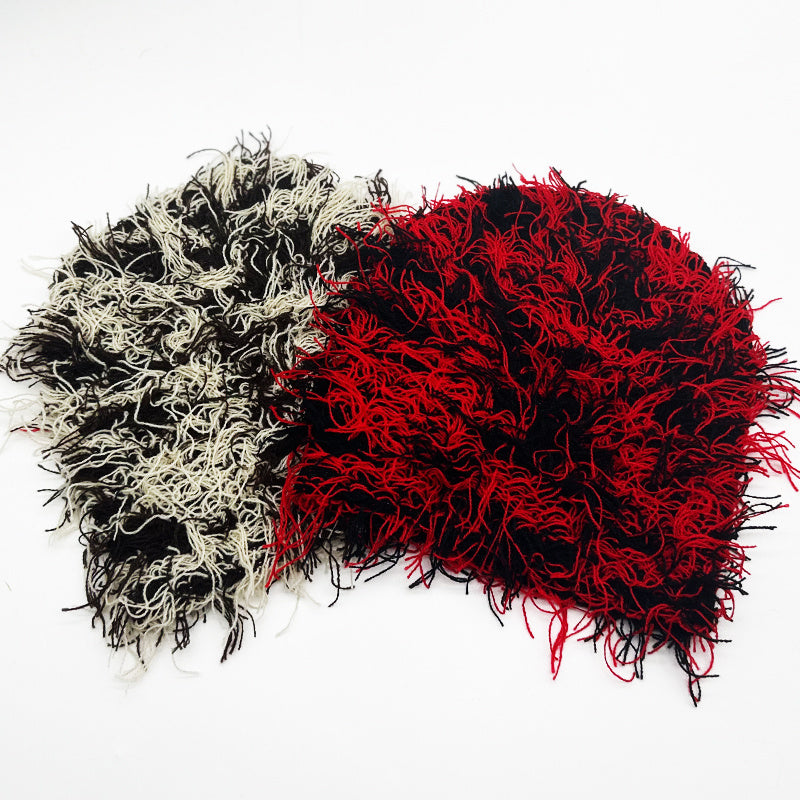 Buy 1 Get 1 Free, total of 2 pcs Stylish Fringed Long Hair Knit Barack Beanies - Soft, One Size Fit All, Unisex Skullies & Beanies for Gift Giving or Personal Use