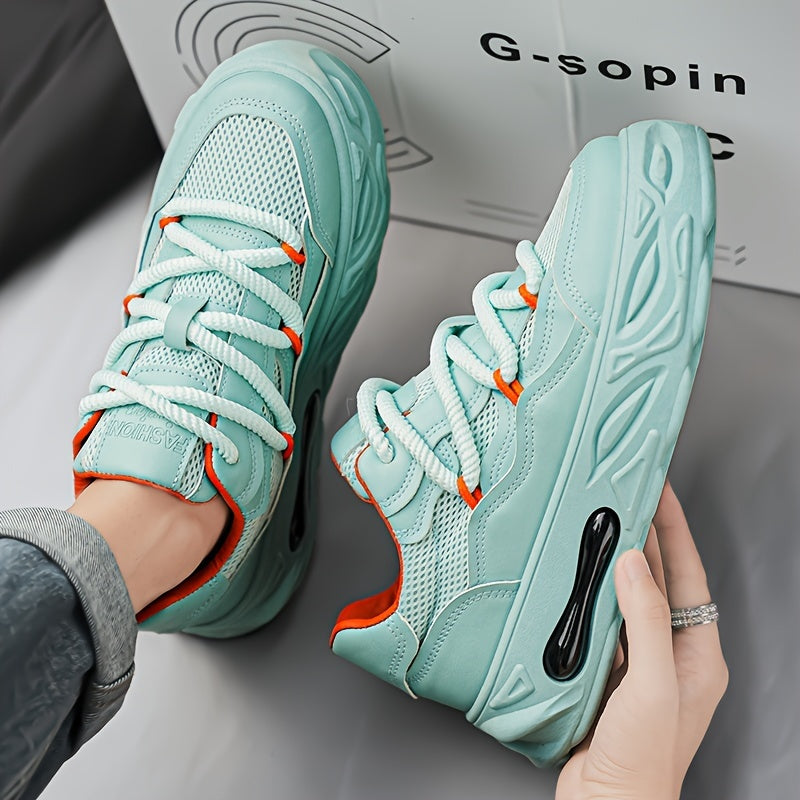 Trendy Chunky Sneakers - Breathable Mesh, Lace-Up, Height-Boosting Platform Shoes for Men & Women