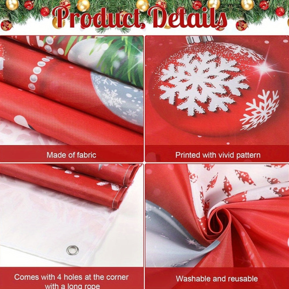 1pc Modern Polyester Snowman Wreath, New Year Door Curtain with Tassel Decoration, No Battery Required, Indoor/Outdoor Festive Wall Hanging for Entrance, Holiday Gift Idea
