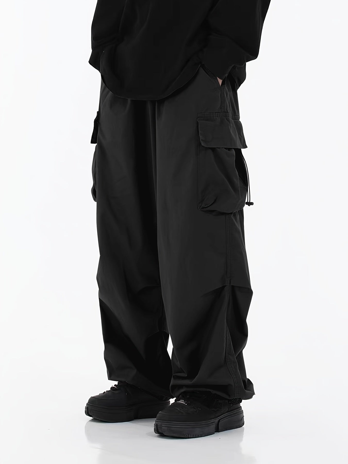 Men's Chic Y2k Loose Fit Cargo Pants - Flap Pocket, Comfortable, Relaxed Style, Streetwear-Inspired, Versatile, and Practical - Perfect for Casual Daily Wear