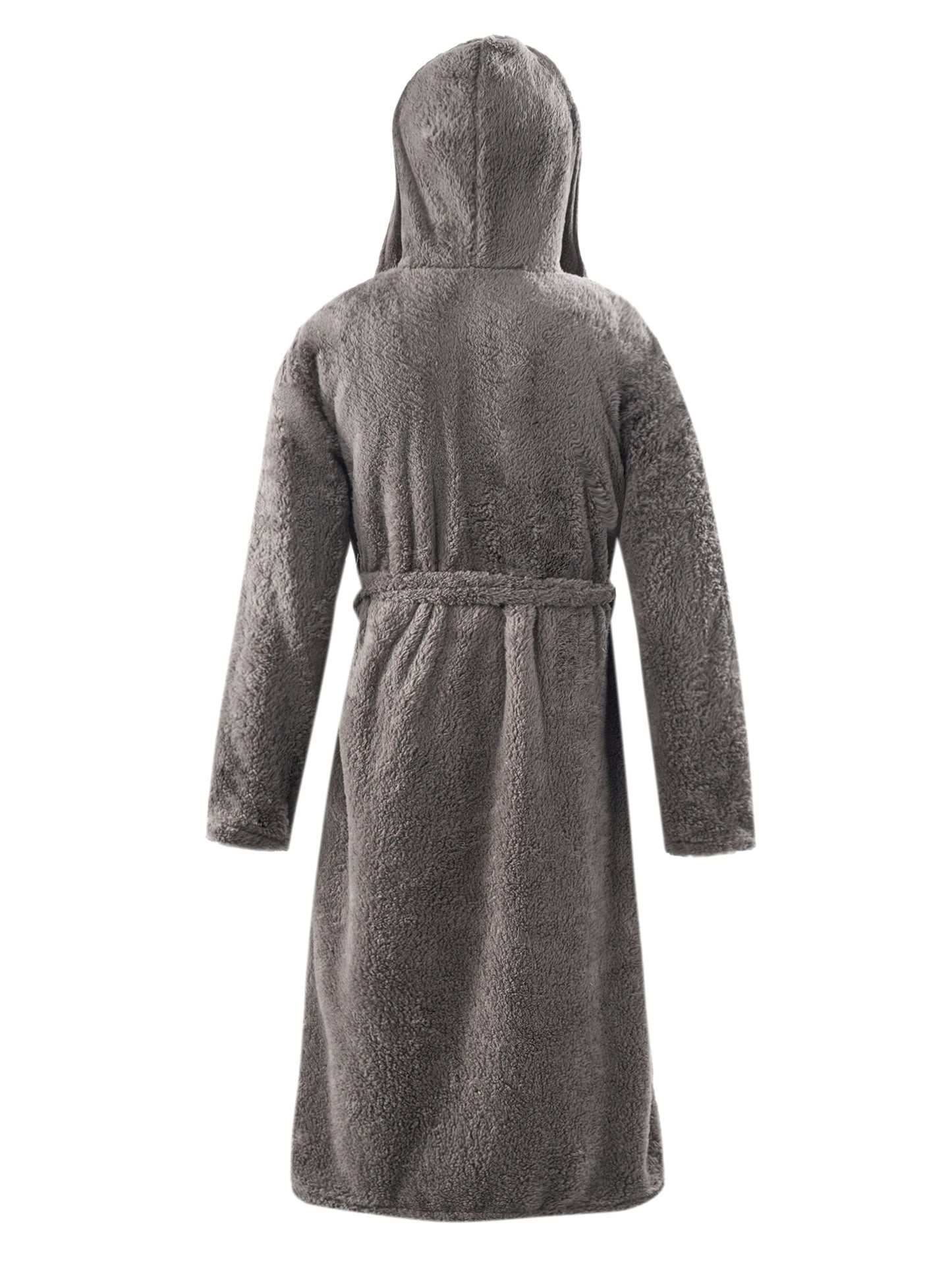 Ultra-Soft Men's Comfy Fleece Robe - Hooded Pajamas with Pockets, Hair Dry Hat, and One-Piece Lace Up Kimono Design for Warm Nightwear After Bath - Cozy Home Wear for Men