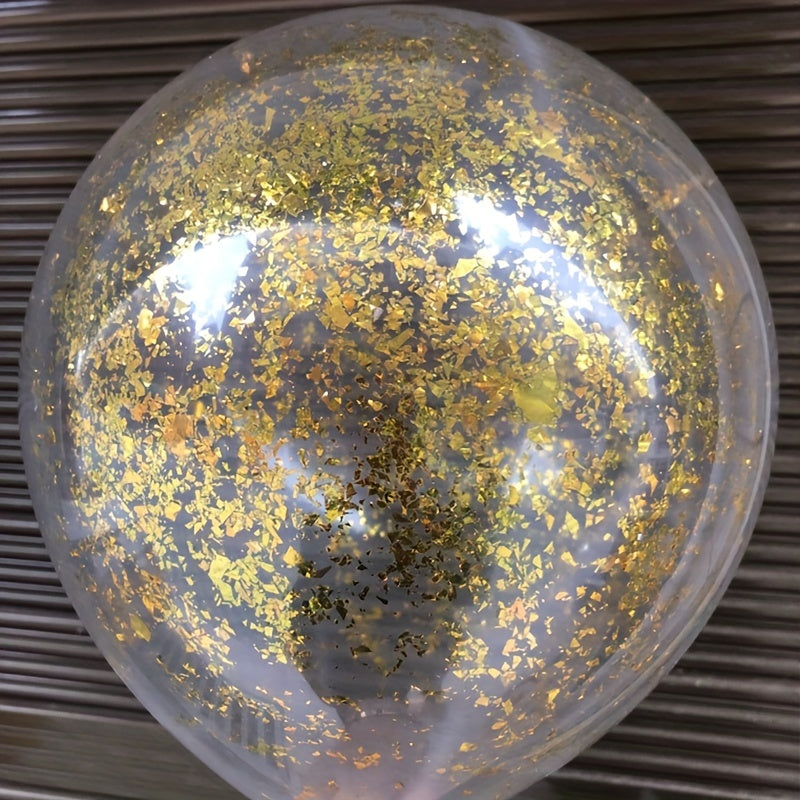 10pcs Golden Color Confetti Balloons - Perfect for Any Birthday Party Decorations! Easter gift