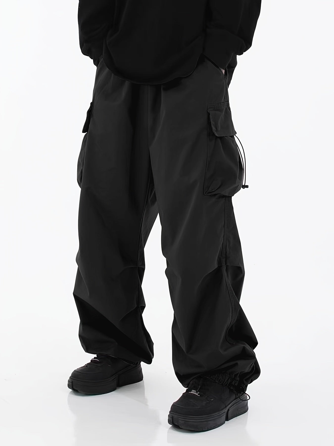Men's Chic Y2k Loose Fit Cargo Pants - Flap Pocket, Comfortable, Relaxed Style, Streetwear-Inspired, Versatile, and Practical - Perfect for Casual Daily Wear